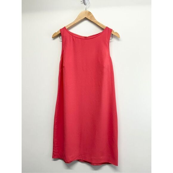 Trina Turk Sheath Dress Size 8 Coral Sleeveless Mini Back Zip Layered - Picture 3 of 12